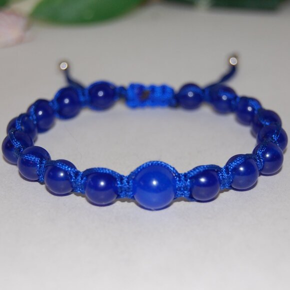 Blue Bracelet,Gemstone Bracelet,Drawstring Shamballa Bracelet,Gift - Picture 3 of 3